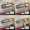 Kitchen Shelf Rack Stainless Steel Household Wall-mounted Seasoning Chopstick Knife Holder Storage Organizer Kitchen Hanger Rack