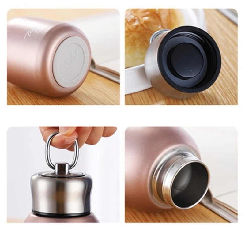 1Pc 300ML Fashion Mini Coffee Vacuum Flasks Lovely Stainless Steel Thermos Portable Travel Water Bottle With Lid Cups