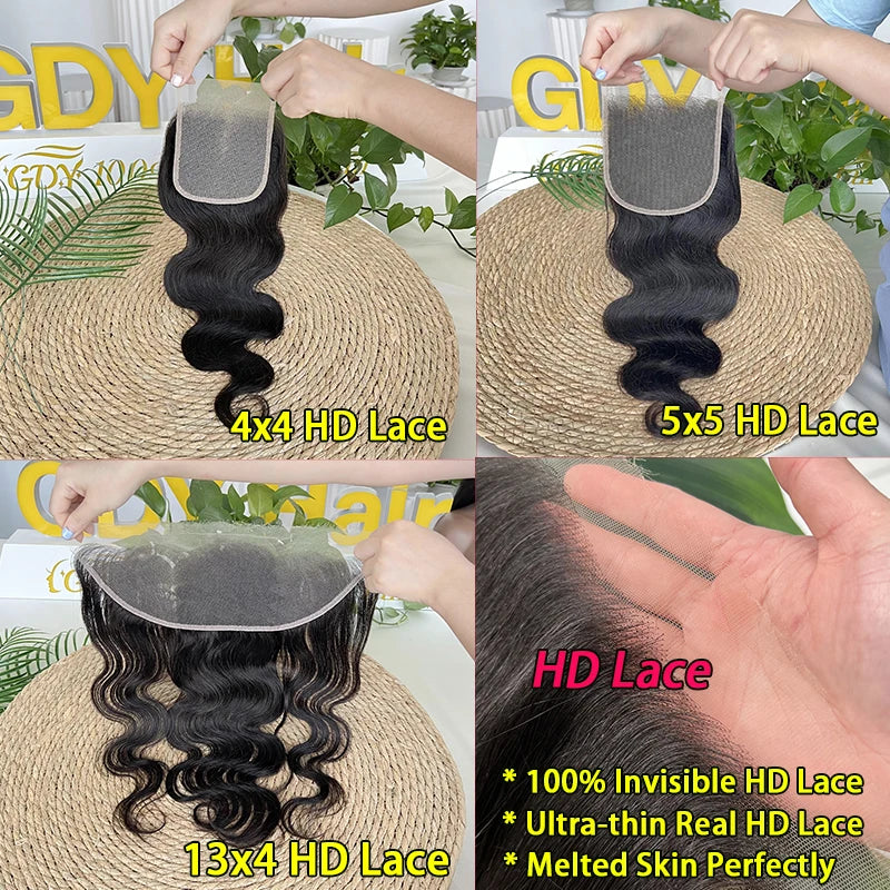 Vietnamese Raw Body Wave 4x4 5x5 Invisible HD Lace Closure With Bundles 13x4 HD Lace Frontal With Bundles 100% Raw Human Hair
