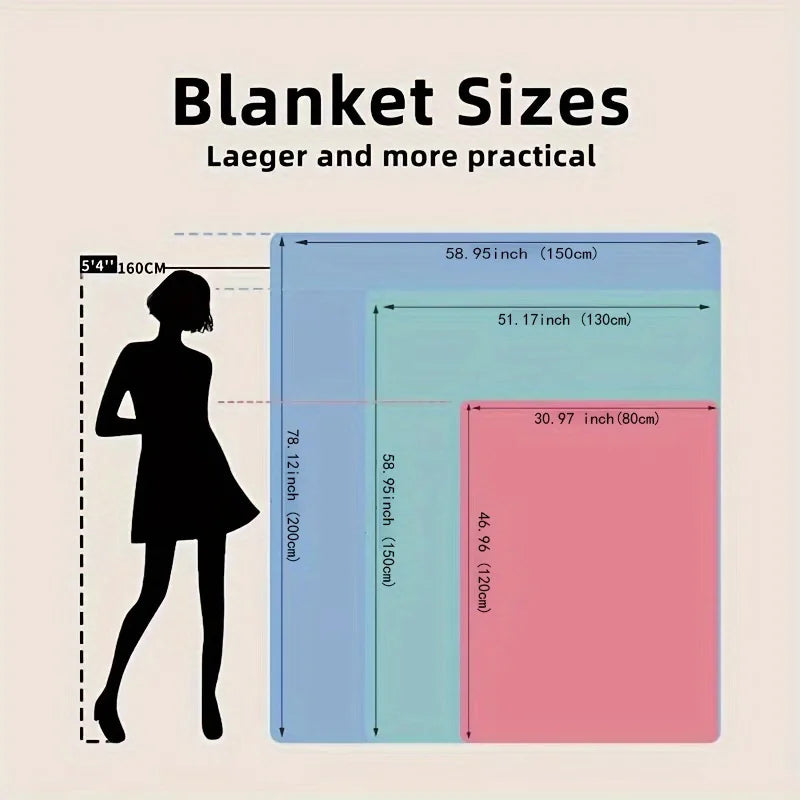 Flannel Throw Blanket with White Crane and Lotus Design, Digital Print Soft Polyester Flannel, Reversible, Non-Woven, No Pilling