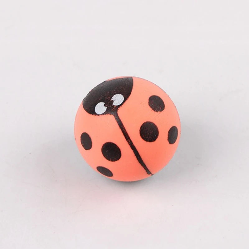 Insect Bouncing Ball Cat Toy High Elasticity Rubber Interactive Chase Rolling Ball For Kitten Cat Toy Accessories