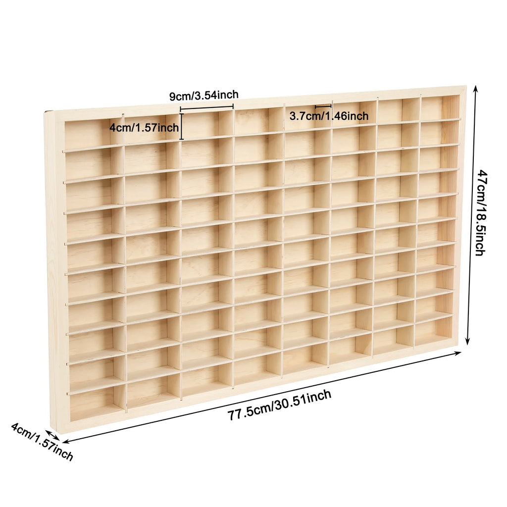 80 Grids for Hot Wheels Diecast Car Matchbox 1/64 Wood Display Shelf Toy Storage