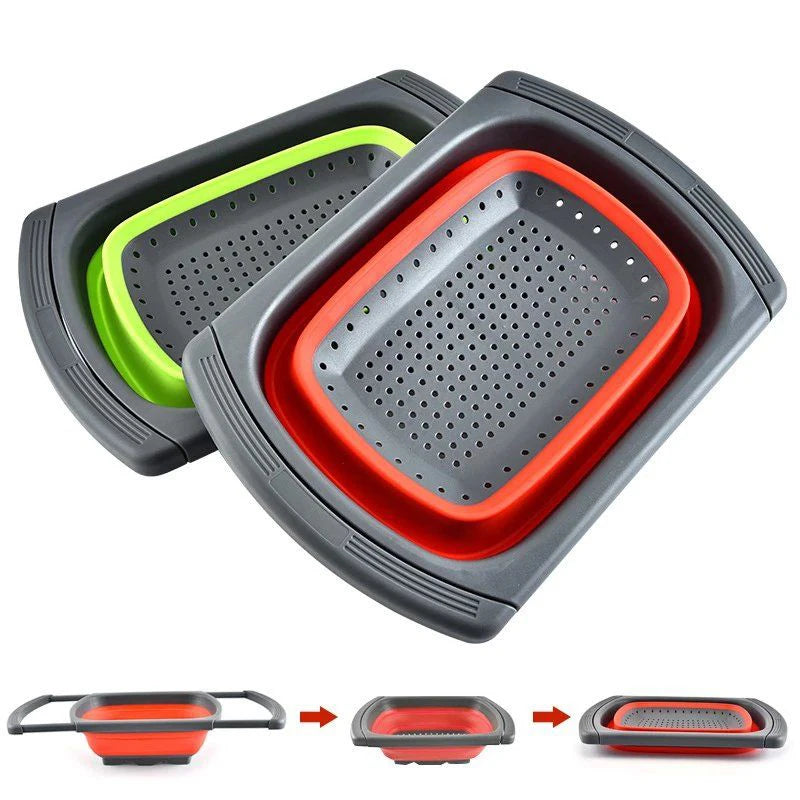 Handles Colander Strainer Over The Sink Vegetable Fruit Colanders Strainers Collapsible Colander With Extendable