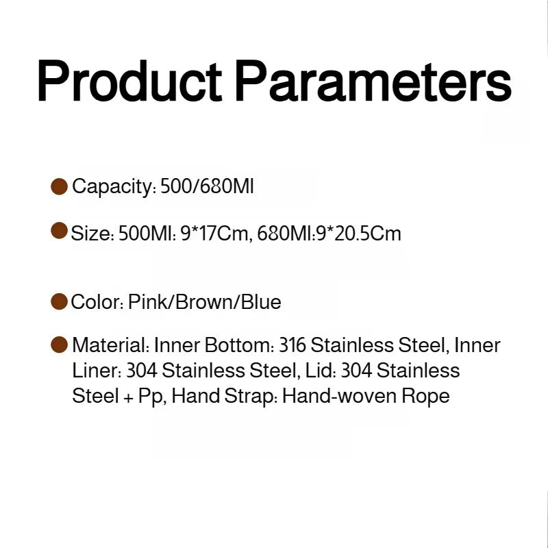 2026 New Style Eco-friendly Water Bottle for Women, 316 Stainless Steel Mini Pocket Water Bottle