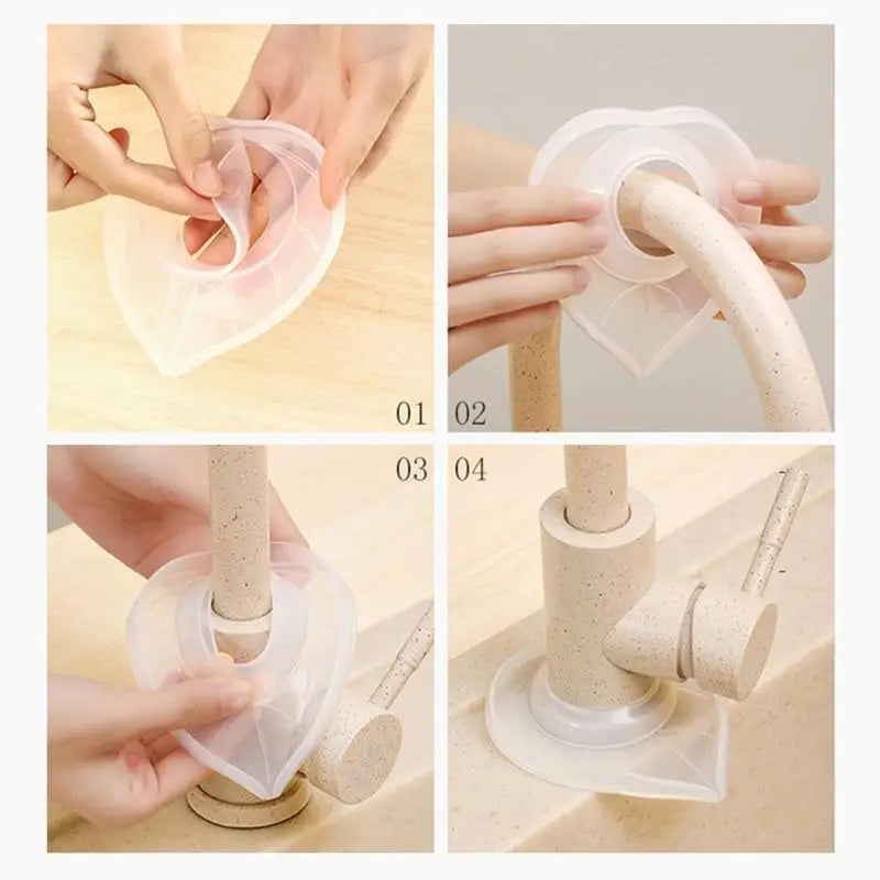 Heart Shape Silicone Faucet Mat Kitchen Sink Countertop Protector Splash Catcher Faucet Draining Mat household Accessories