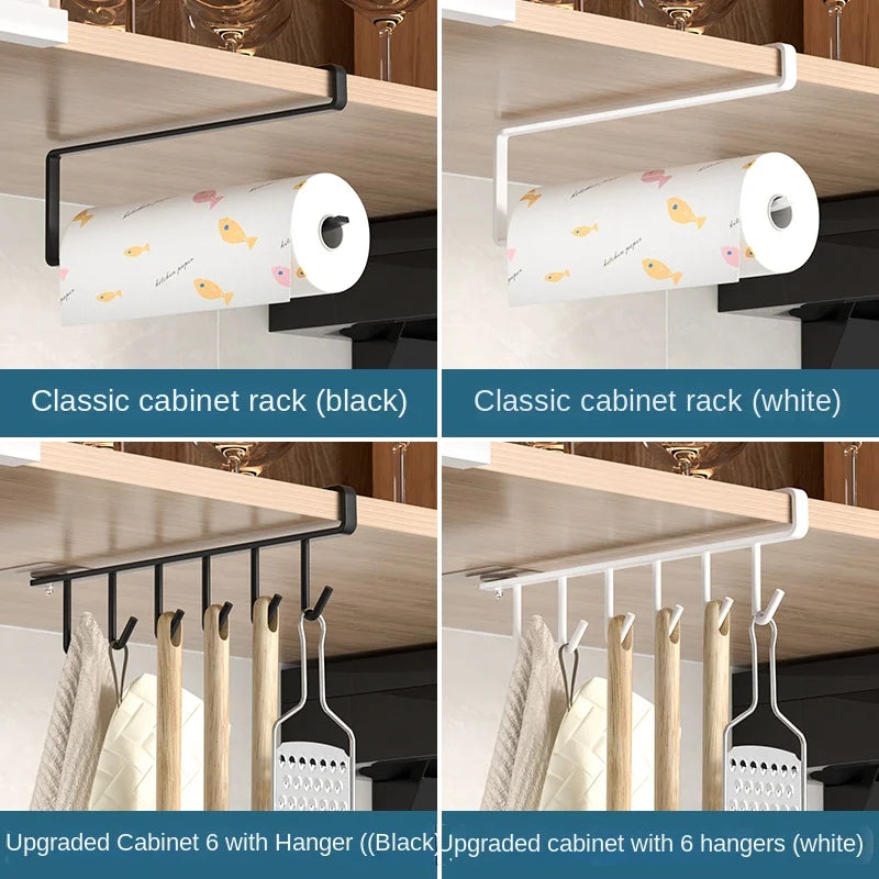 1Pc Black Kitchen Hanger Hook With No Marks Or Nails For Storing Pots Shovels Hanging Pieces Kitchen Utensils Storage Racks Hook