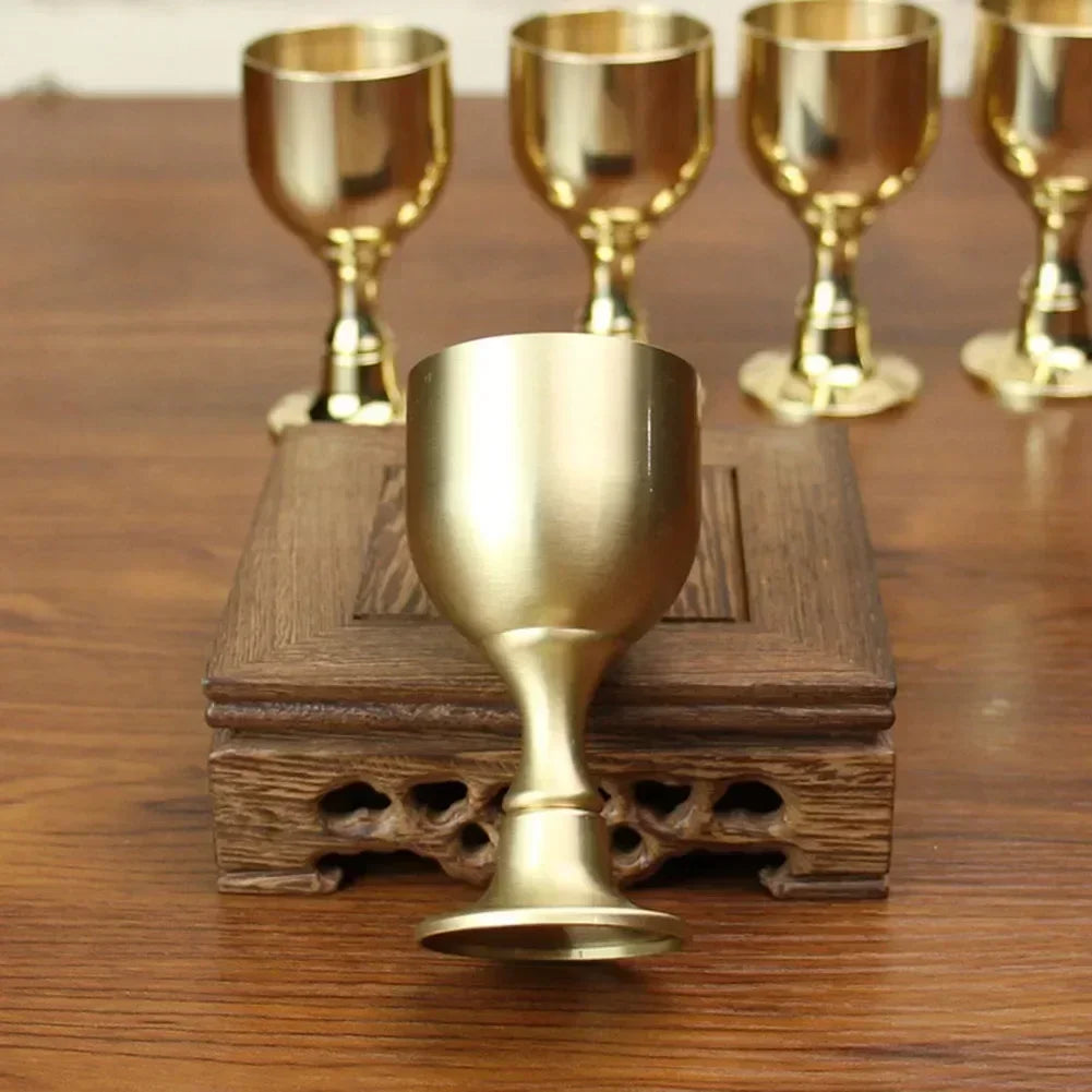 15ml/30ml Vintage Brass Wine Glass Drinking Liquor Tumbler Cup Mug For Party Bar Wine/Beer/Juice Goblet Beverage Drinkware