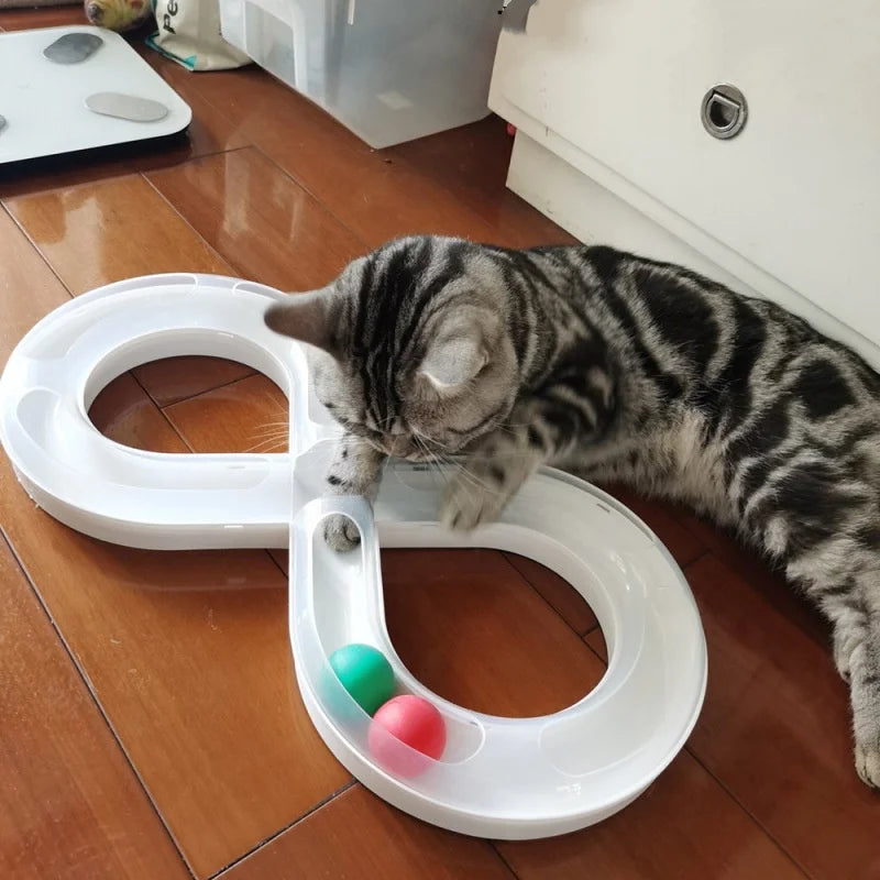 Household Cat Toy Turntable Teasing Set with Small Tunnel Sports Stick for Cats Practice Focus Nature Pet Supplies