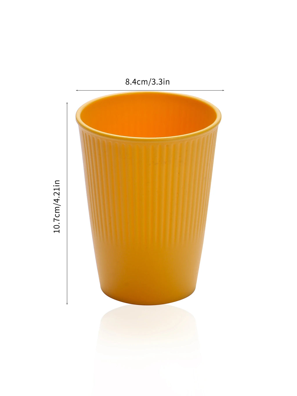 4pcs Vertical pattern cup plastic material for restaurant dormitory camping water milk cup juice cup mouthwash cup can be reused