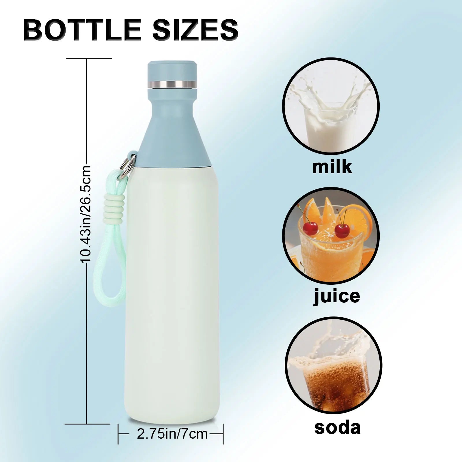Stainless Steel Water Bottle 500ml Screw Lid Vacuum Insulated Sports Flask Leak Proof Small for School Travel