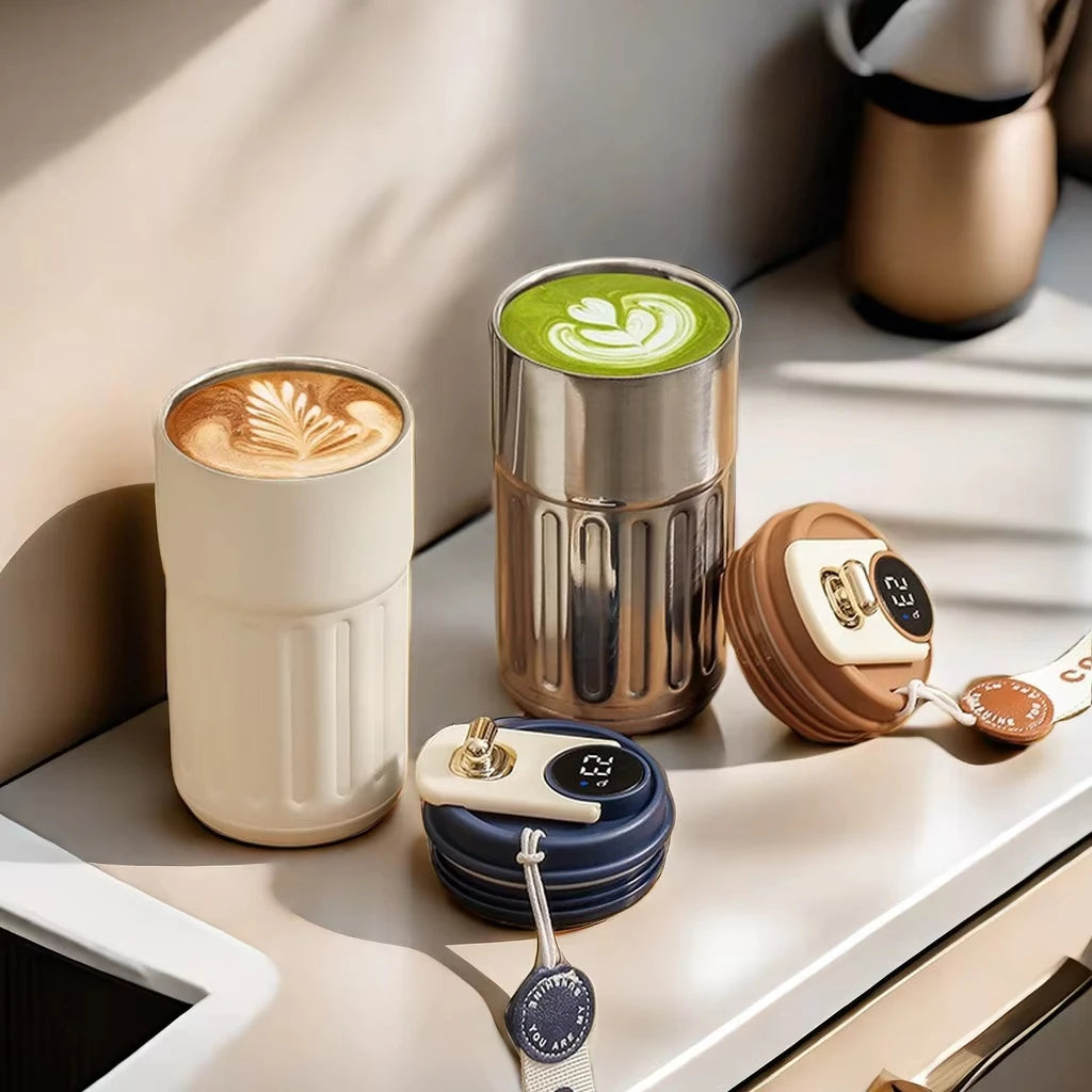 450ml Thermos Bottle Smart Display Temperature 316 Stainless Steel Vacuum Cup Office Coffee Cup Business Portable Thermal Mug