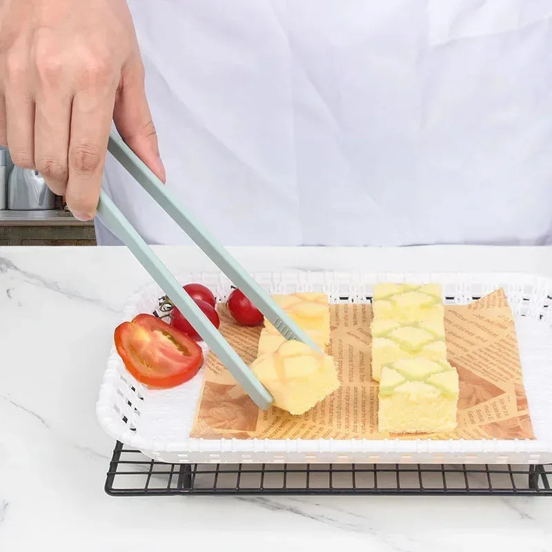 Kitchen Accessories Silicone Food Toast Tongs Trivet Tongs for Kitchen Tongs Non-slip Cooking Clip Clamp BBQ Salad Tools Grill