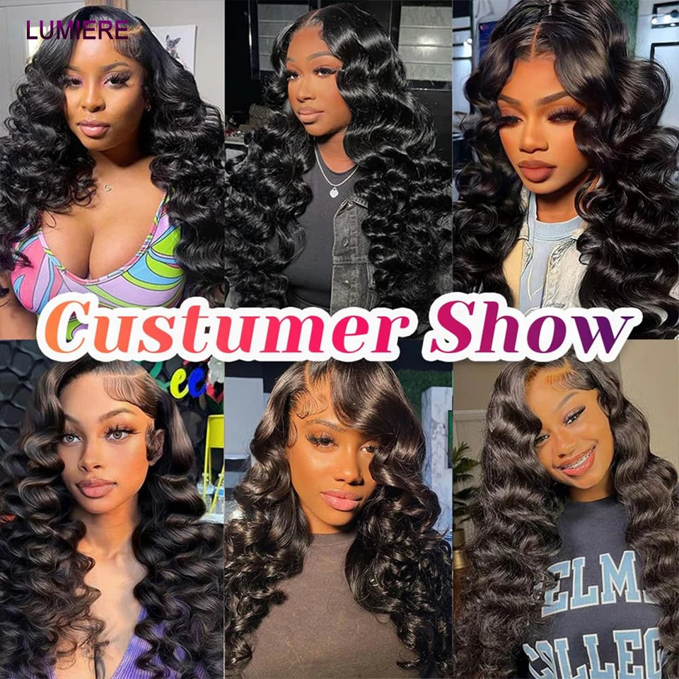 18A Top Quality Loose Deep Wave Human Hair Bundles With Lace Closure Frontal HD Transparent Lace Double Weft Wholesale Plucked