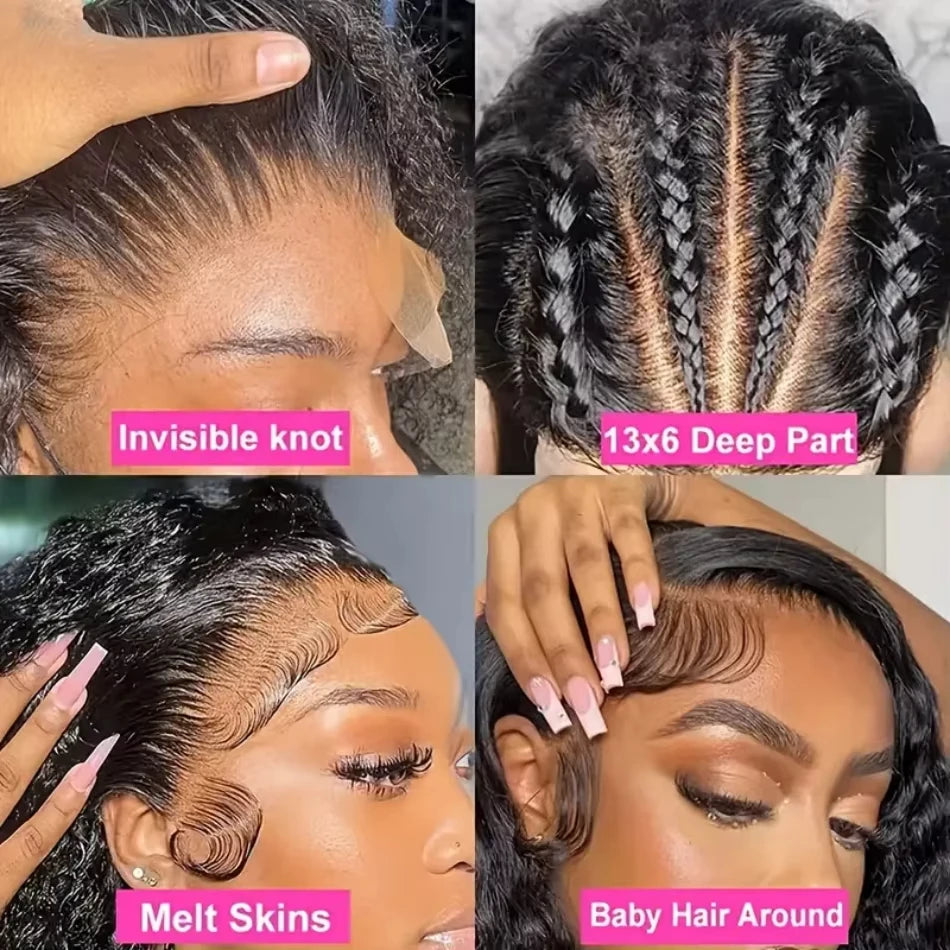 250% Density 13x4 13x6 Hd Lace Frontal Wigs Brazilian 38 Inch Deep Wave 100% Human Hair 5x5 Lace Front Wig For Women Pre plucked