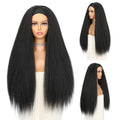 28-32Inch Synthetic Kinky Straight Headband Wig for Black Women Yaki Straight Wigs with Black Kinky Afro Wigs Daily Party Use