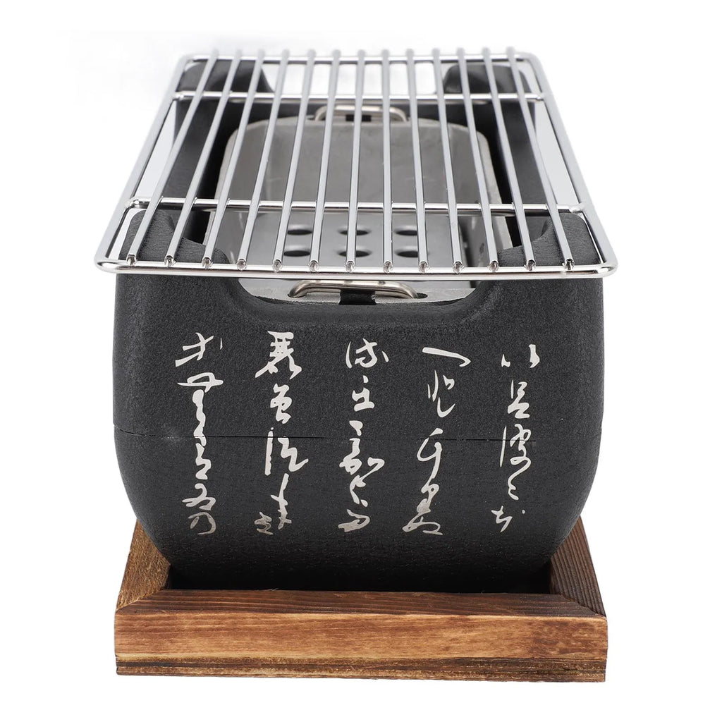Japanese BBQ Grill Stove Rectangle Charcoal Barbecue Stove Quick Heating Aluminium Alloy Wire Grill Base for Camping
