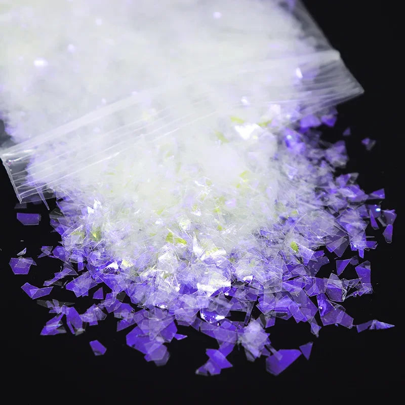 10g Mermaid Effect Nail Flakes, Holographic Nail Art Glitter, Sparkles Sequins for Nail Designs