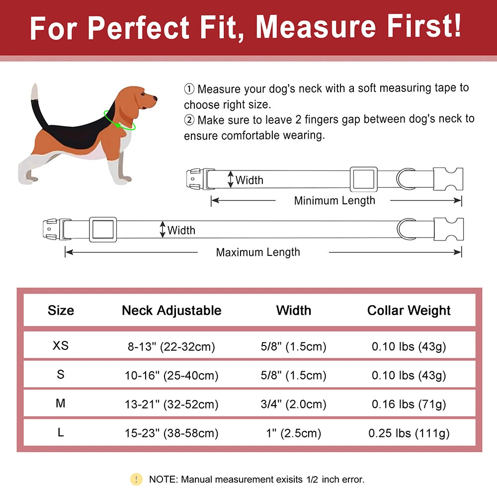 Customized Dog Collar Personalized Dogs Name ID Collars PU Leather Pet Buckle Necklace for Small Medium Large Dogs Pitbull Pug