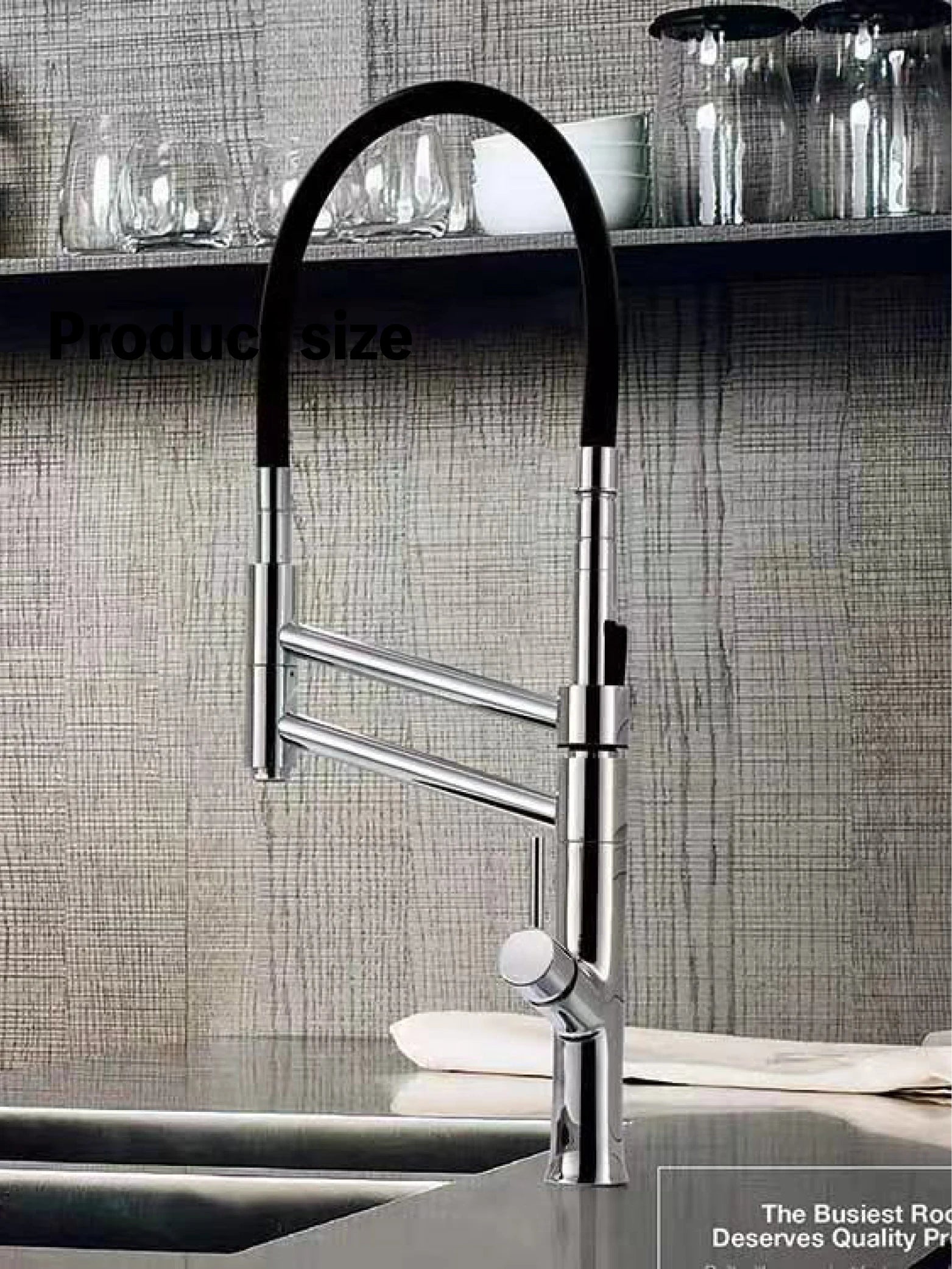 Luxury chrome brass kitchen faucet with single handle for hot and cold water, simple design, large-sized pull-out sink Mixer