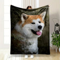 Cozy Akita Dog Print Flannel Throw Blanket - Soft, Reversible, All-Season Comfort for Couch, Bed, Office, and Travel - Perfect G