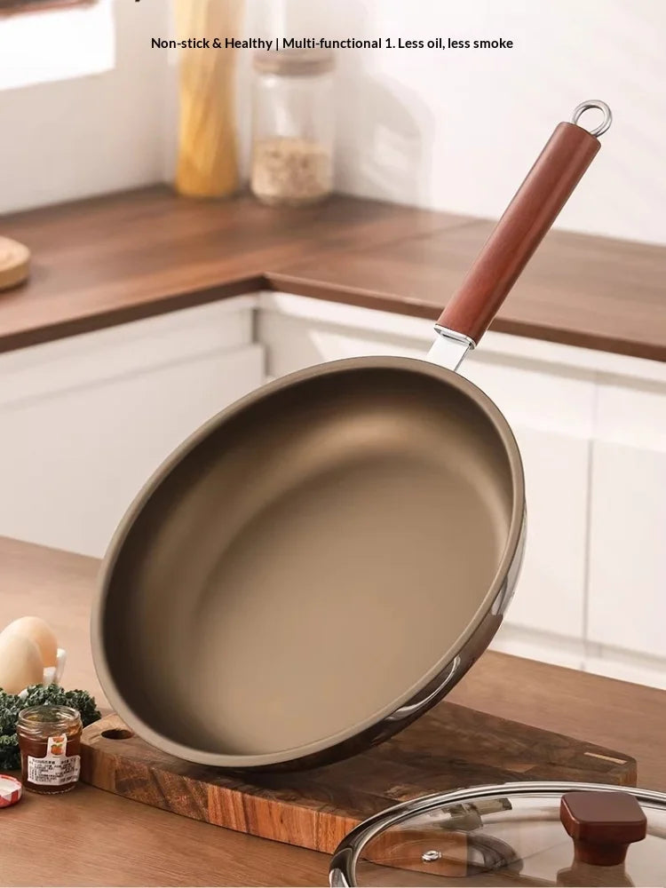 28cm 30cm Titanium Pan Non-stick Frying Pan Household Wok Steak Frying Pan Induction Cooker Gas Stove Special Wok Frying