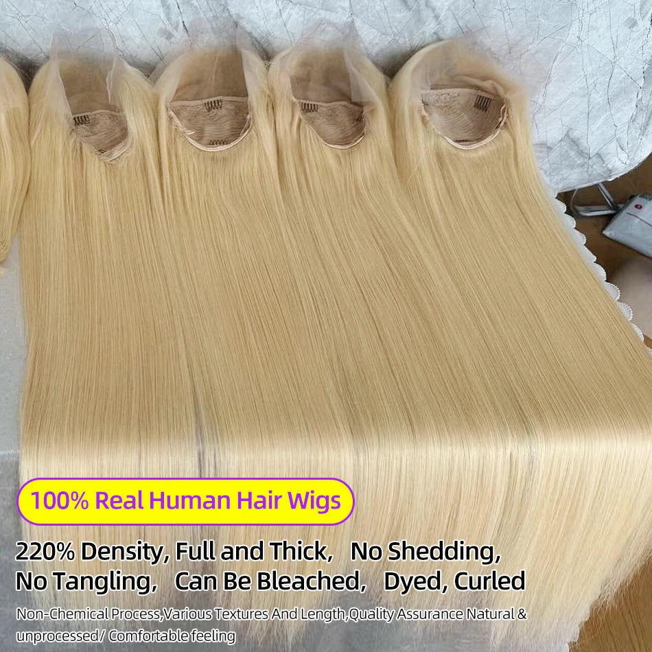 Pretty Diary 613 13x6 HD Lace Frontal Wig Brazilian Colored Honey Blonde Bone Straight Lace Front Human Hair Wigs High Density