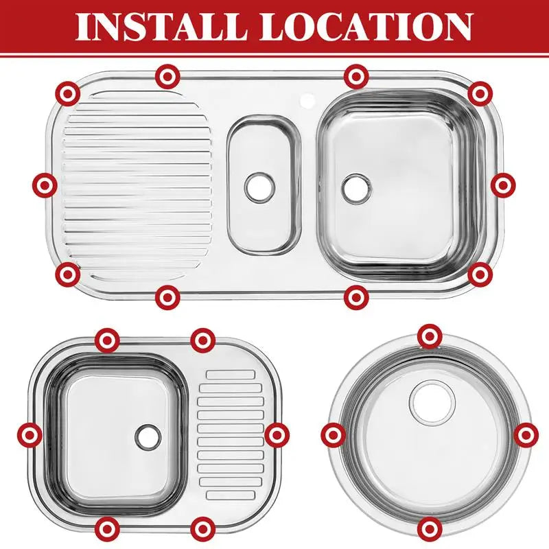 10pcs Punch-free Kitchen Sink Mounting Clips Support Sink Clamps Sink Fixed Clamps for Kitchen Sink Fixed Clamps Non-punching