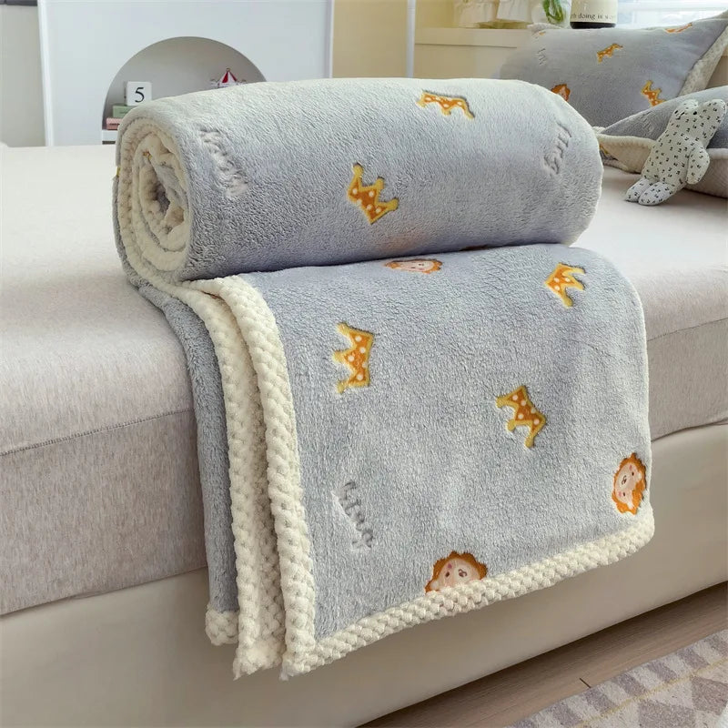 Soft Coral Fleece Air Conditioning Blanket Nap Blanket Office Home Blanket Cushion Towel Multifunctional Blanket Shower Bath