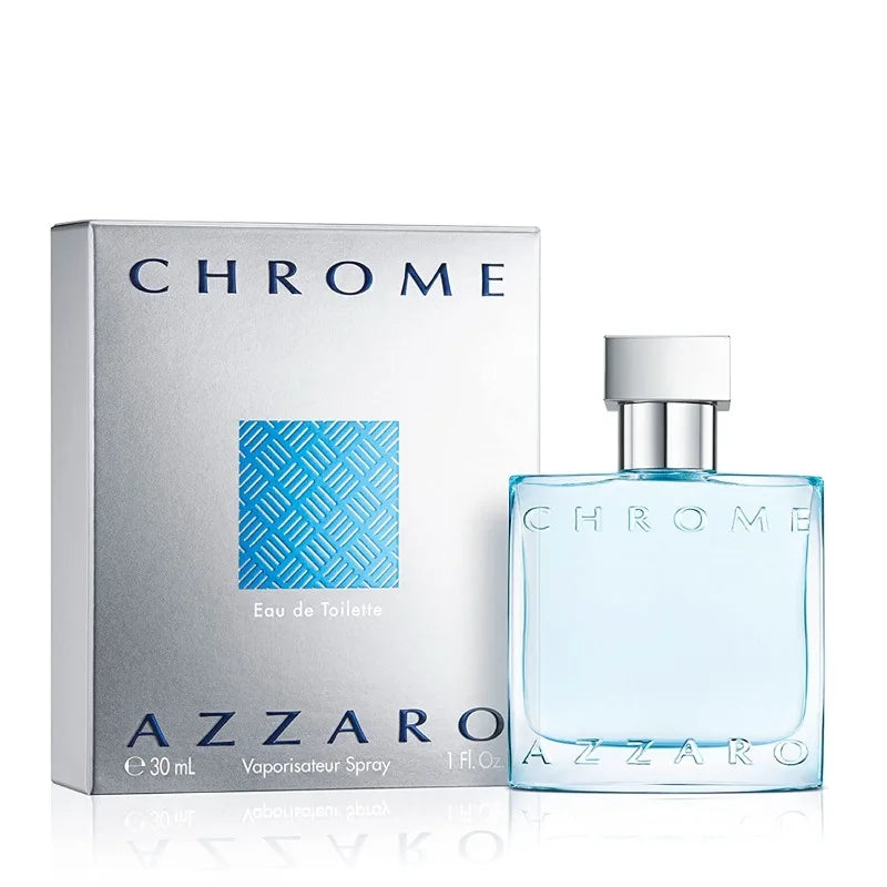 Azzaro Chrome Eau de Toilette - Fresh Aquatic Mens Cologne Lasting Citrus Woody Pheromones Perfume 3.4 Ounce