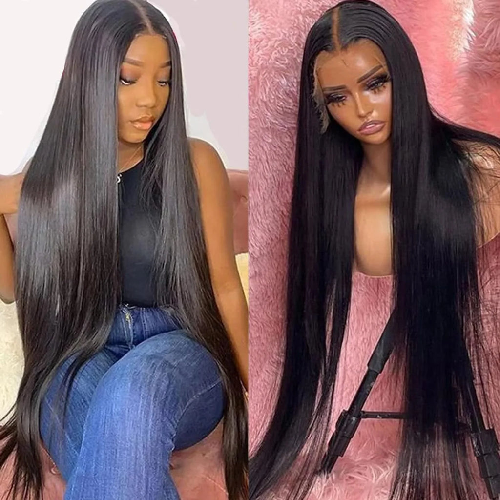 Lemoda Full 13x6 SKINLIKE Real HD Lace Full Frontal Wigs 15A Brazilian Straight Virgin Human Hair Wigs 200% Density Frayed Ends