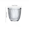 1pcs Vintage Vertical Stripe Patterned Glass Cups Transparent Iced Coffee Cup Simple Latte Mocha Mugs Drinkware New Year Gift