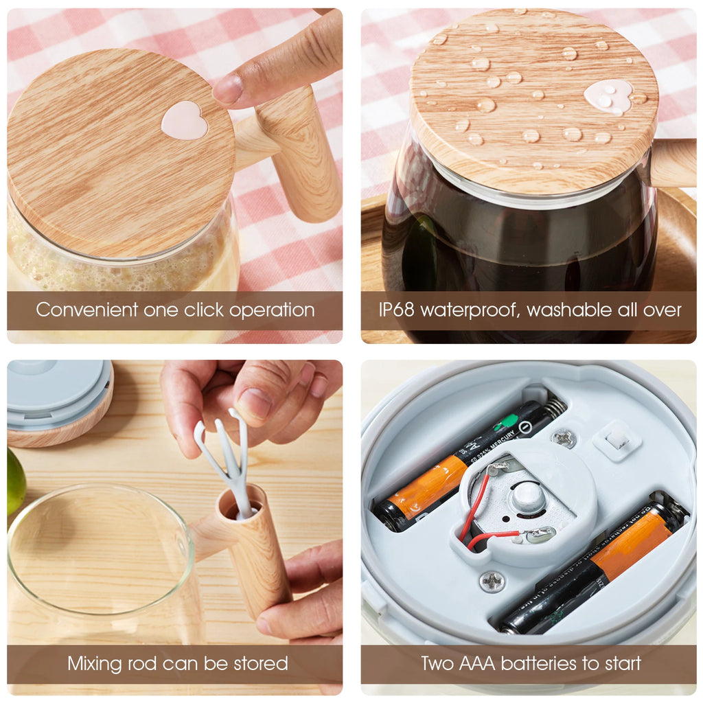 400ml Automatic Self Stirring Cup Electric High Speed Mixing Coffee Mug Glass Protein Powder Milkshake Stirrers Office Home Gym