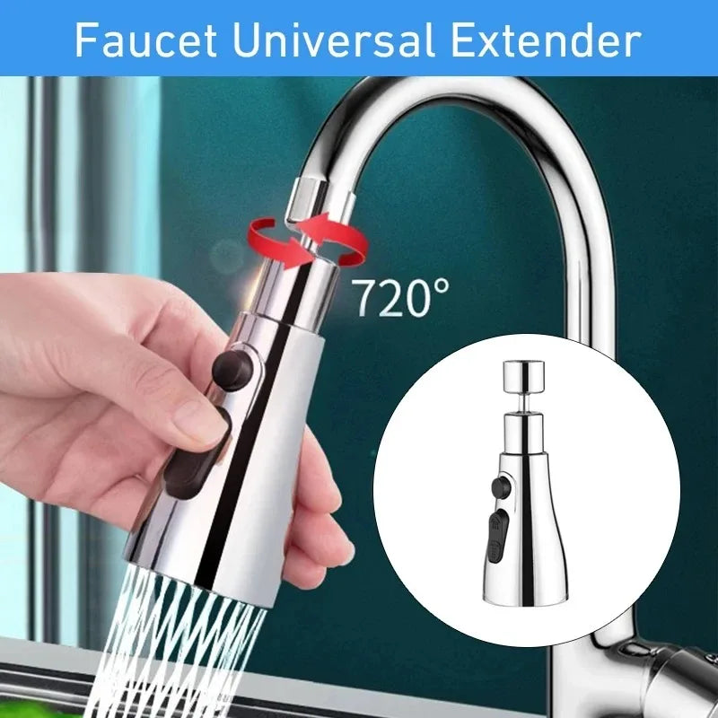720° Rotating Kitchen Faucet Extender 3 Modes Adjustable Splash Guard Sink Adapter Home Extended Kitchen Sink Faucet Strainer