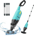 Cordless Rechargeable Pool Vacuum with 60-Min Runtime, Adjustable Pole for Sand and Debris Cleaning in Pools, Spas
