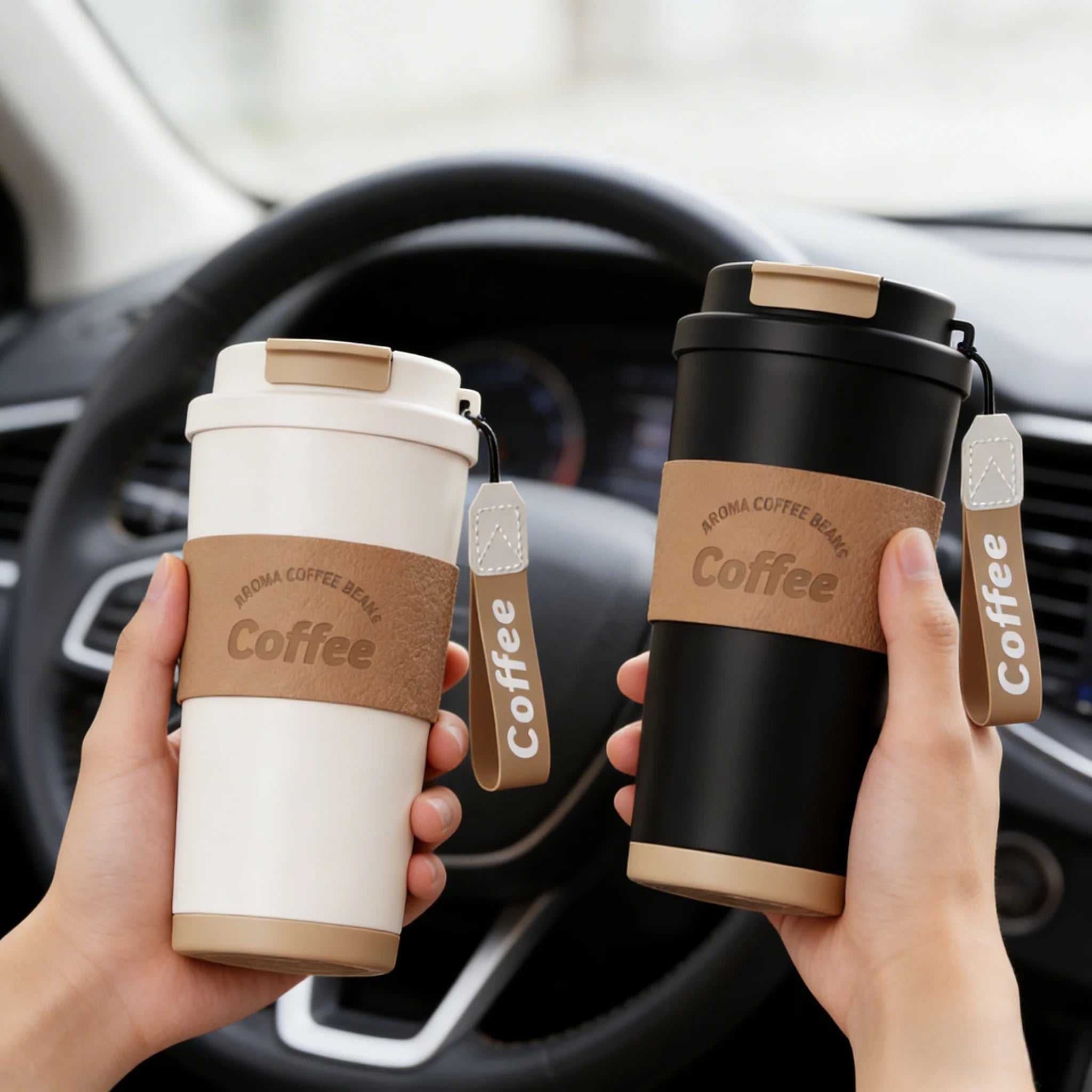 550ML Thermo Cafe Coffee Mug Car Thermos Mug  Thermos Bottle Keep Cold BPA Free Vacuum Flasks Stainless Steel Water Bottle Gift
