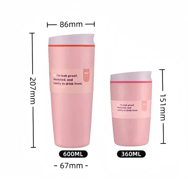 Thermal Mug Vacuum Insulated Tumbler Cup Stainless Steel Coffee Thermos Cups Leakproof Lid for Travel Silent Base Thermo Bottle