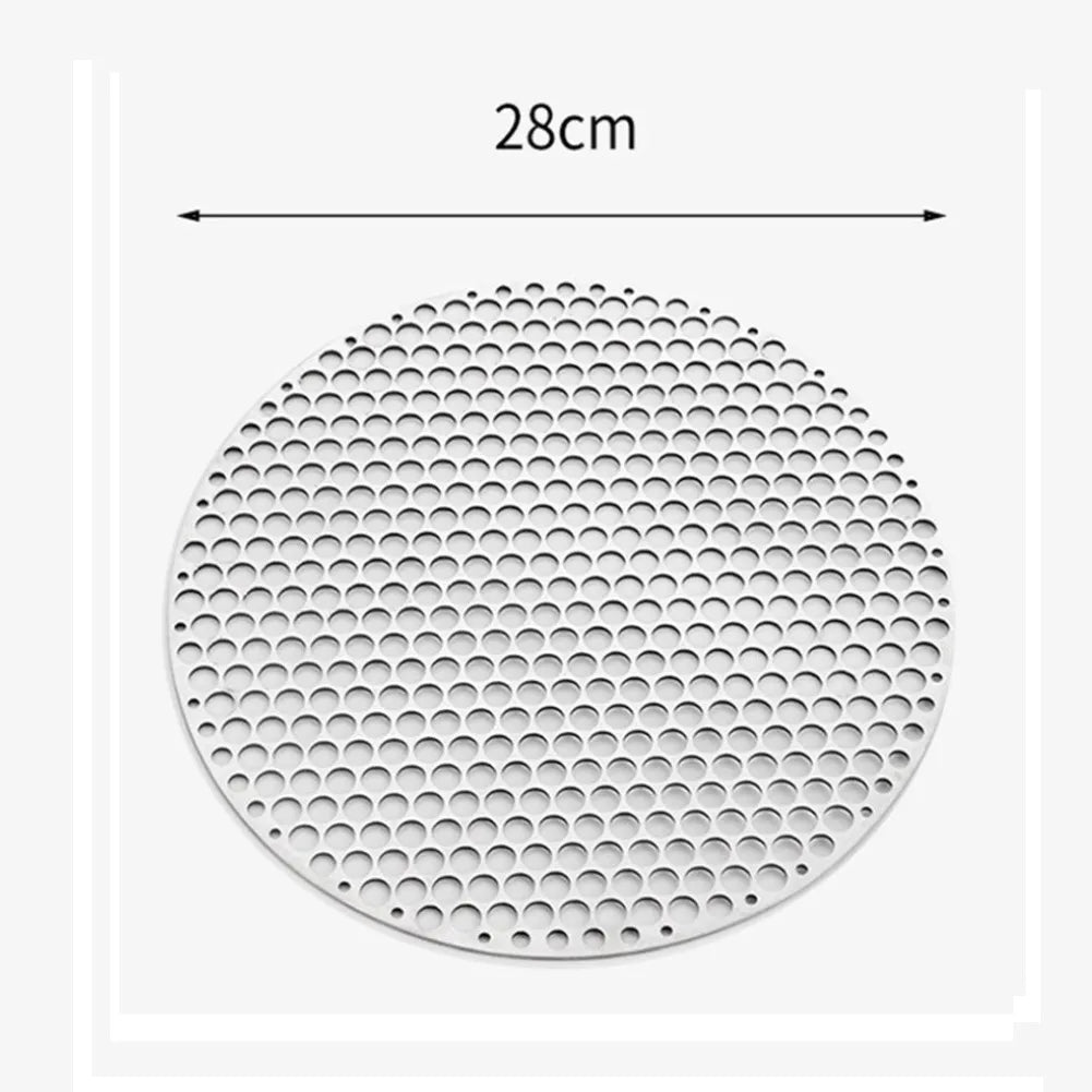 Stainless Steel Round Grill Net BBQ Mat Carbon Furnace Steam Nets Barbecue Rack Round Outdoor Camping Barbecue Rack
