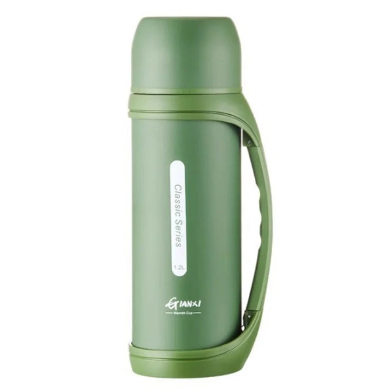 Stainless Steel Sports Kettle with Double Lids for One Drink Large Capacity Thermal Insulation and Cold Preservation  Water Cup