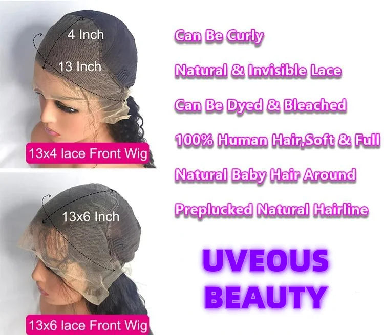 32 42 Inch 13×4 Glueless 200 Density 13x6 HD Transparent Lace Frontal Wig Human Hair Body Wave Lace Front Wig For Women Sale