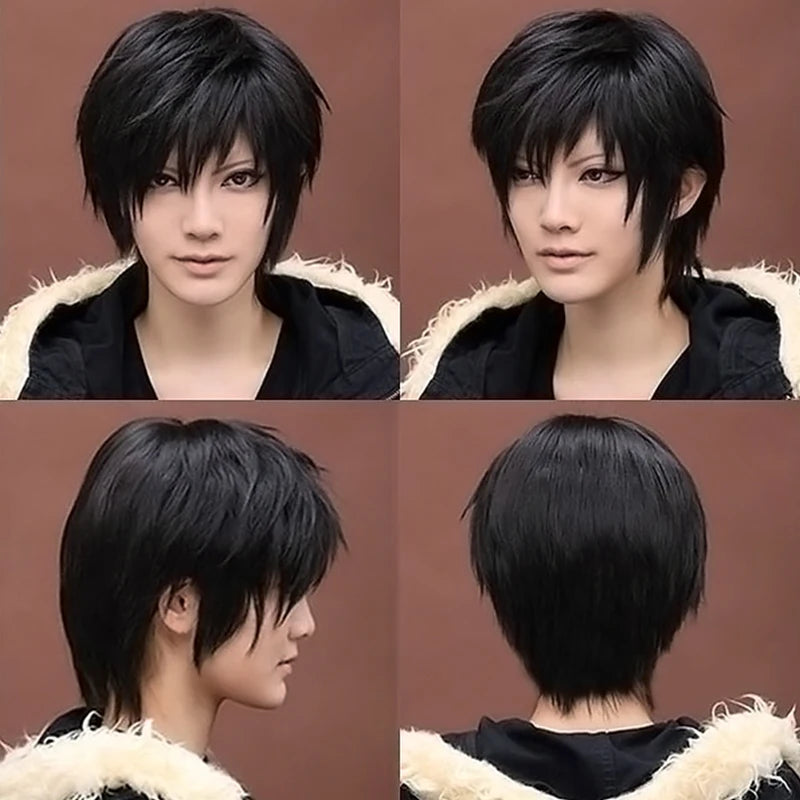 Anime Chainsaw Man Yoshida Hirofumi Cosplay Wig Short Black Heat Resistant Synthetic Hair Man Party Wigs