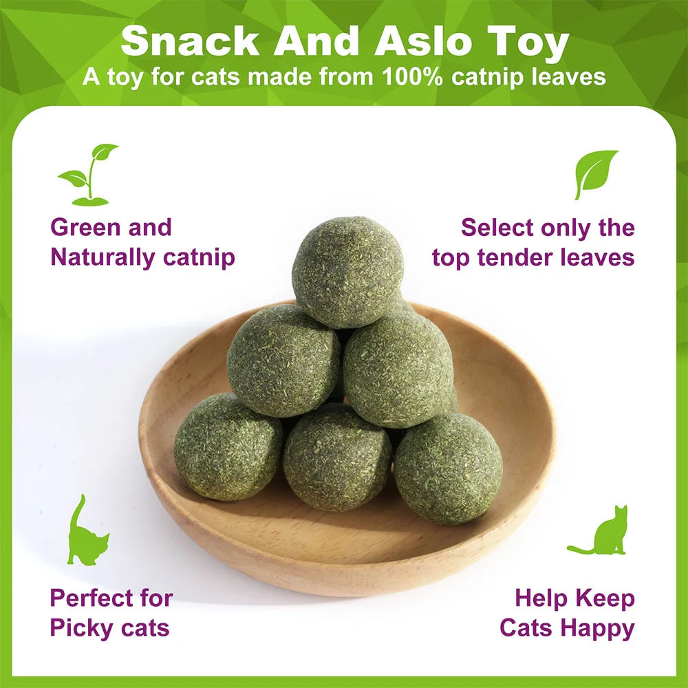 Catnip Balls Kitten Cat Nip Ball Licker Toy Natural Catnip Ball for Cats of All Breeds,Cat Lick Ball Toys That Fascinate Cats