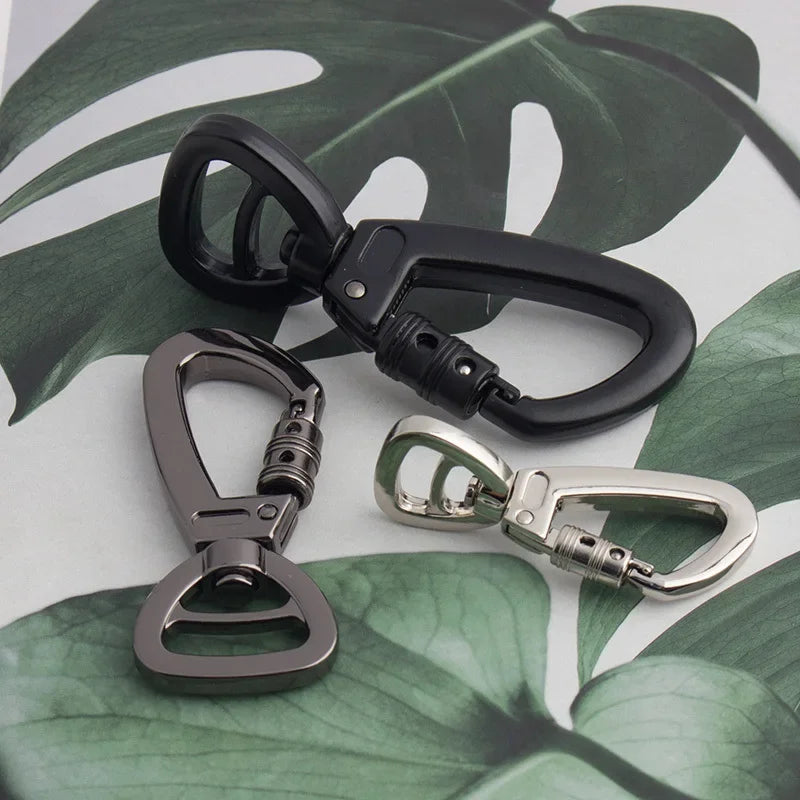 2PCS 16mm/21mm/26mm keychain lobster clasp metal luggage accessories 360° rotating outdoor carabiner dog leash metal spring hook