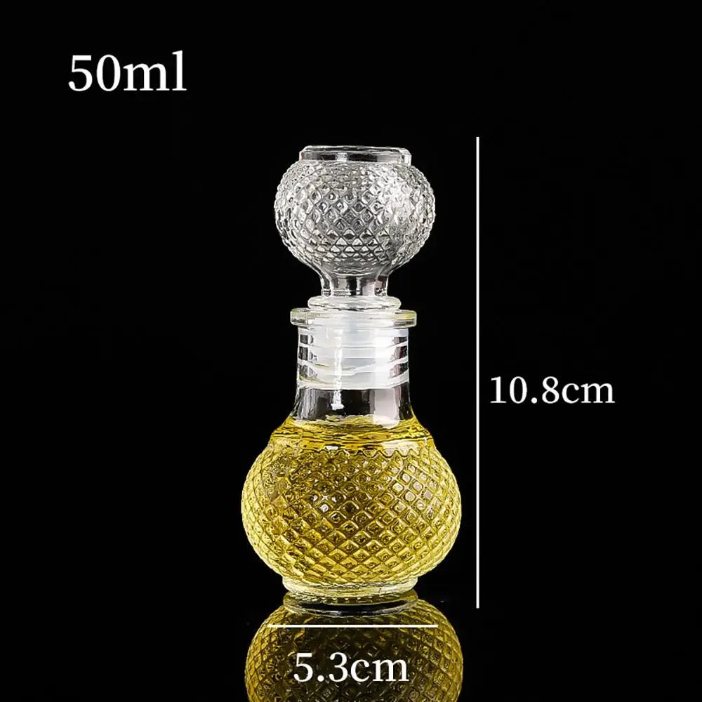 1Pcs 50ml Transparent Small Empty Spirit Whisky Wine Bottle Mini Glass Alcohol Liquor Bottles With Screw Cap Whiskey Decanter