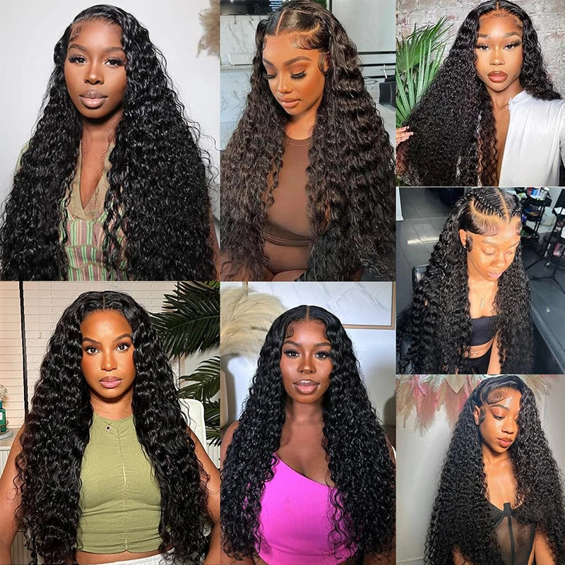 200% Density 40 Inch Glueless Put On And Go 5x5 Lace Closure Deep Wave 13x4  13x6 No Glue Needed Ready To Go Human Hair Wig