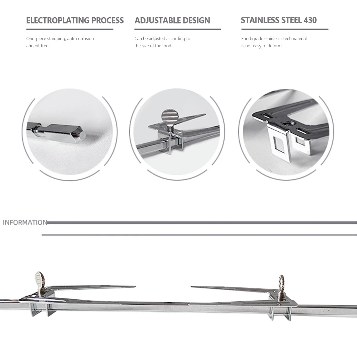 Electric BBQ Rotisserie Grill Rod 1.5V D Size Barbecue Rotisserie Rotator Motor Durable Electric BBQ Rotisserie Grill Rod