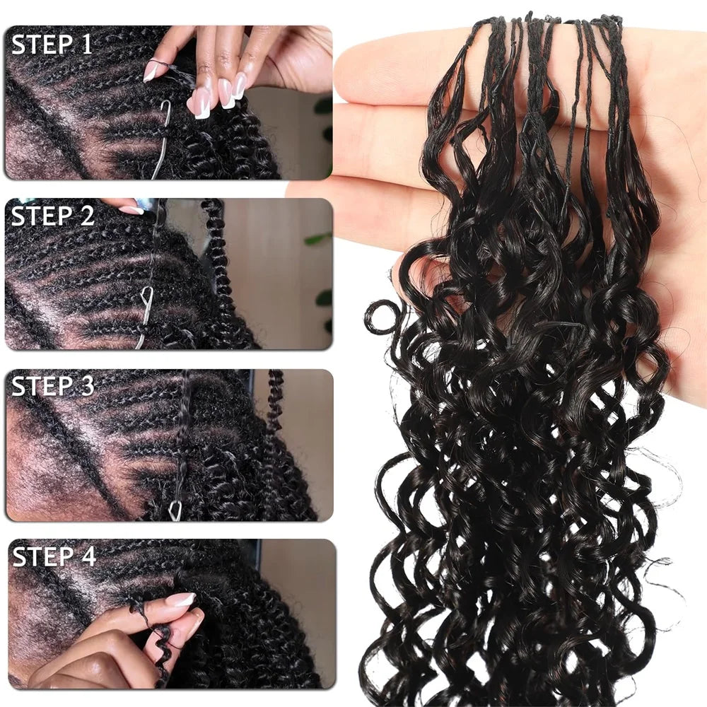 Crochet Human Hair Deep Wave Kinky Straight Curly Feather Crochet Hair Extensions 100% Brazilian Human Hair 24 Inch for Women