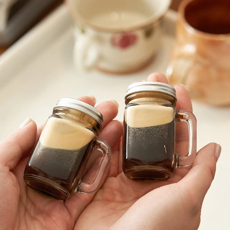 Mini Mason Jar For Jam Honey Portable Leakproof Coffee Milk Juice Bottle With Lid Home Party Bar Vodka Spirits Shot Glass
