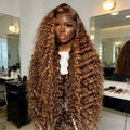 40 Inch Highlight Wig Human Hair 13X6 Hd Lace Frontal Wigs 200 Density Deep Wave Lace Front Wigs Curly Human Hair Wig For Women