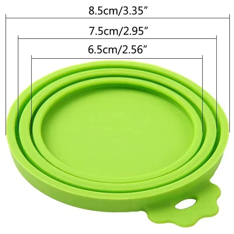 Reusable Pet Food Can Cover and Spoon Portable Dogs Cat Storage Tin Cap Lid Seal Cover Health Pet Supplies Pet Silicone Lids Can