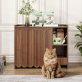 Large Litter Box Enclosure with Integrated Litter Collector for Automatic Litter Box Compatibility Including Litter Robot 3 and